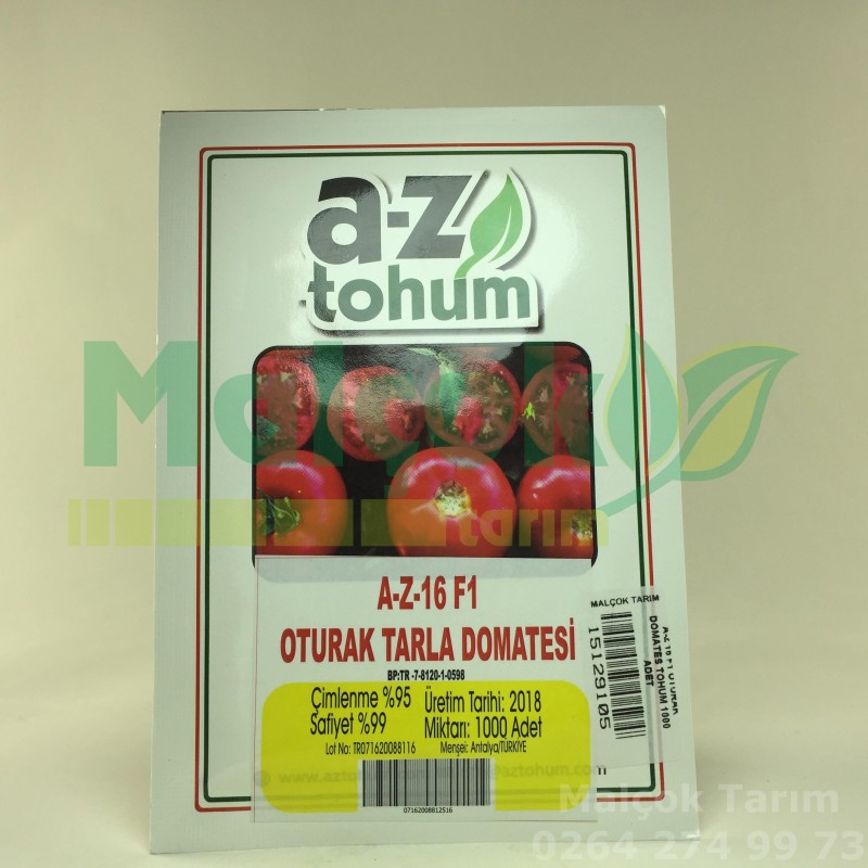A-Z Tohum 16 F1 Hibrit Sofralık Sırık Domates Tohumu 1000 Adet