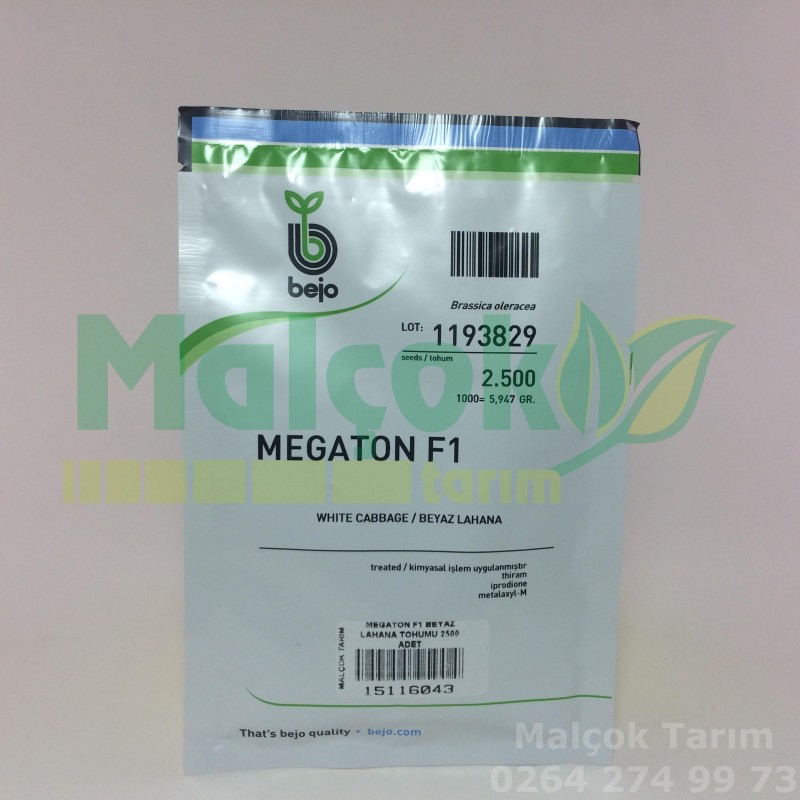Bejo Megathon F1 Beyaz Lahana Tohumu 2500 Adet