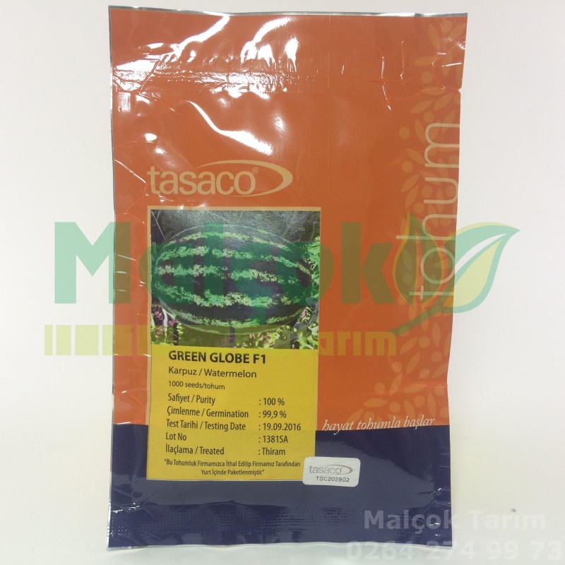 Tasaco Green Globe F1 Hibrit Karpuz Tohumu 1000 Adet