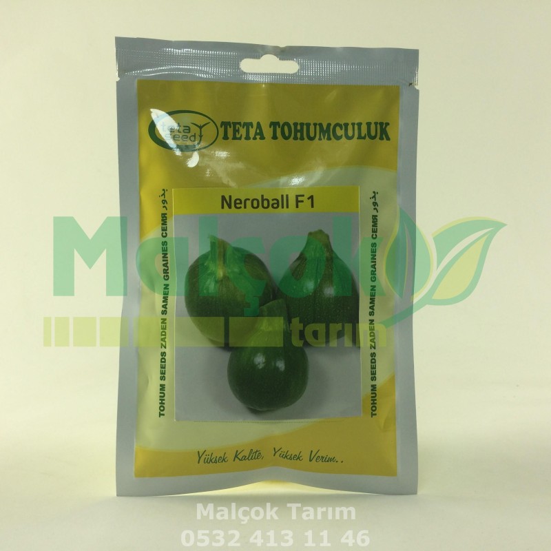 Teta Neroball F1 Hibrit Yeşil Top Yuvarlak Kabak Tohumu 500 Adet
