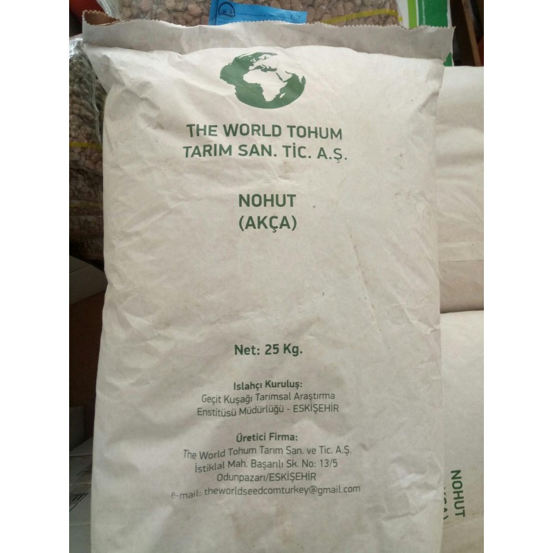 The World Akça Beyaz Nohut Tohumu 25 Kg