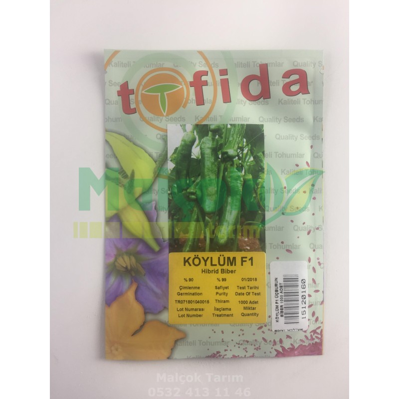 Tofida Köylüm F1 Hibrit Üçburun Biber Tohumu 1000 Adet