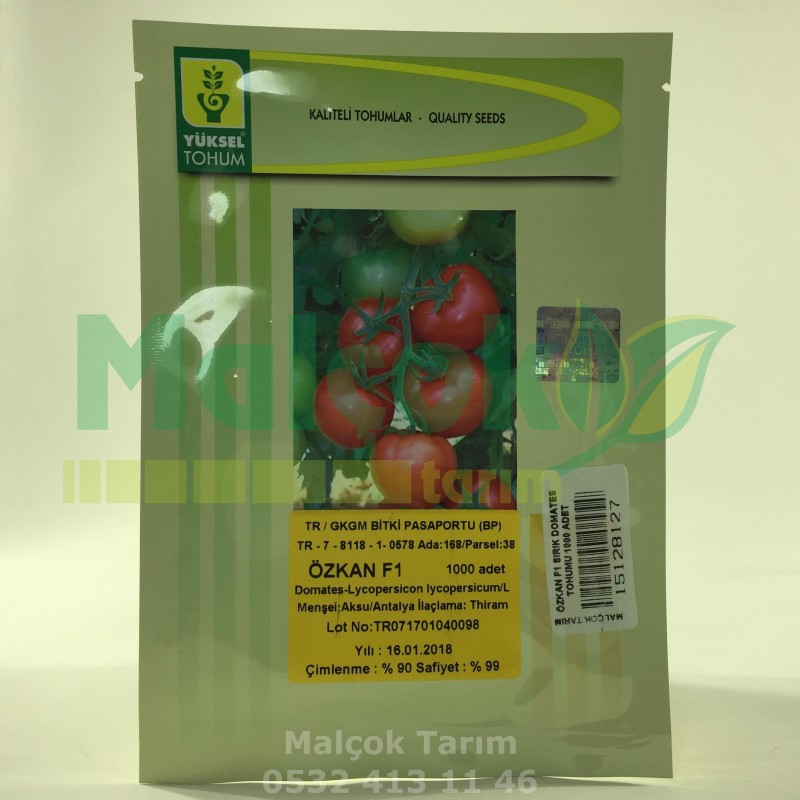 Yüksel Özkan F1 Erkenci Hibrit Sırık Domates Tohumu 1000 Adet